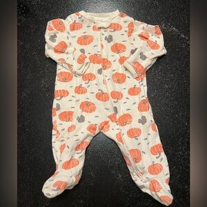 Cozy Pumpkin Print Kids Footie
